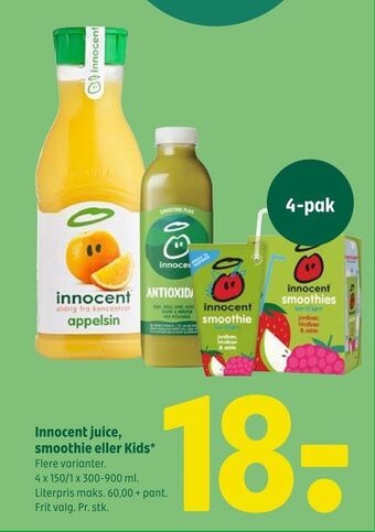 Coop 365 Innocent juice, smoothie eller Kids tilbud
