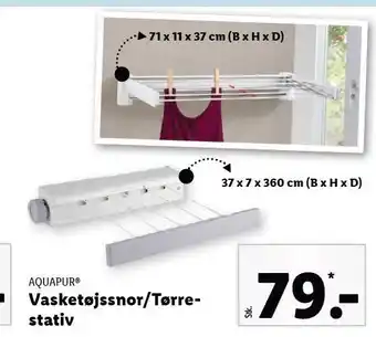 Lidl Vasketøjssnor/tørrestativ tilbud
