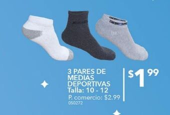 Tia 3 pares de medias deportivas, talla 10 - 12 oferta