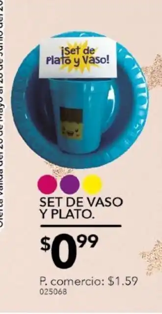 Tia Set de plato y vaso oferta