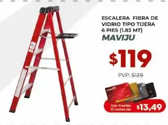 Tia Escalera fibra de vidrio tipo tijera 6 pies maviju oferta