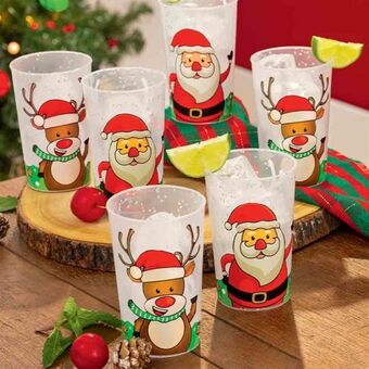 AVON Set x 6 vasos plásticos navidad oferta