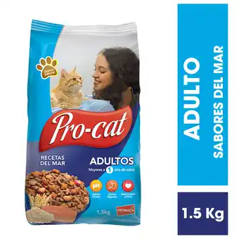 Tia Alimento para gato Pro Cat sabores del mar 1.5 kg oferta