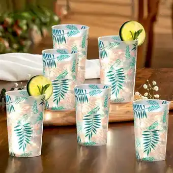 AVON Set x 6 vasos plásticos hojas oferta