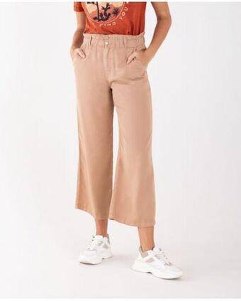 NAF NAF Pantalón para mujer crudo relax tiro súper alto con pretina elástica oferta