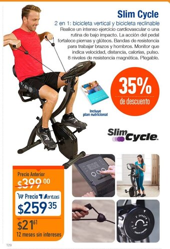 TVentas Slim Cycle 2 en 1: Bicicleta vertical y bicicleta reclinable oferta