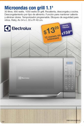 TVentas Electrolux - Microondas con grill 1.1" oferta