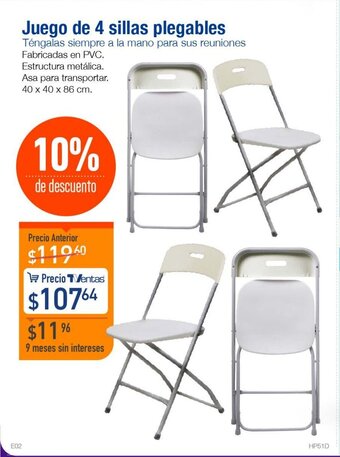 TVentas Juego de 4 Sillas plegables oferta