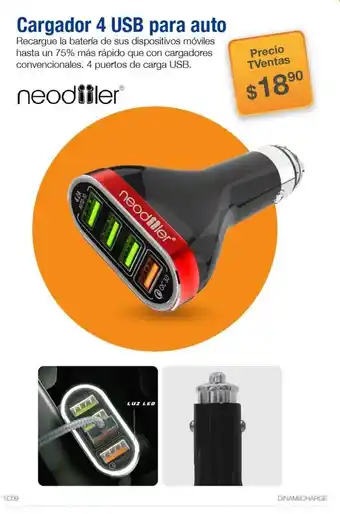 TVentas Neodiiler Cargador 4 USB para auto oferta