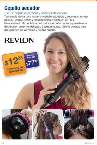 TVentas Revlon Cepillo Secador 2 en 1 : cepillo estilizador y secador de cabello oferta