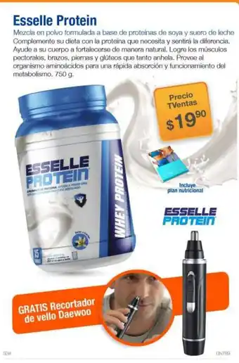 TVentas Esselle Protein Mezcla en polvo formulada a base de proteinas de soya y suero de leche oferta