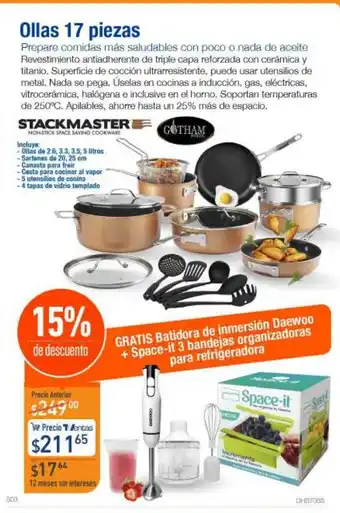 TVentas Stackmaster Ollas 17 piezas oferta