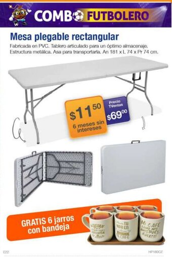 TVentas Mesa plegable rectangular oferta