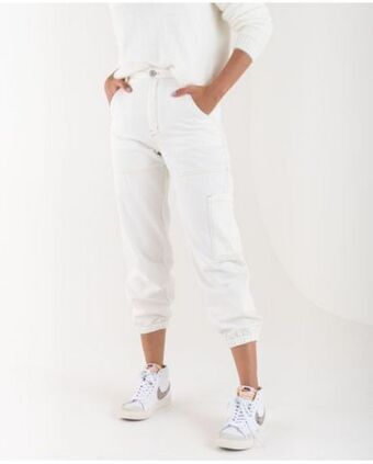 NAF NAF Pantalón para mujer crudo relax tiro súper alto estilo cargo oferta