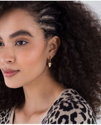 NAF NAF Candongas doradas pequeñas para mujer con dije de corazón oferta