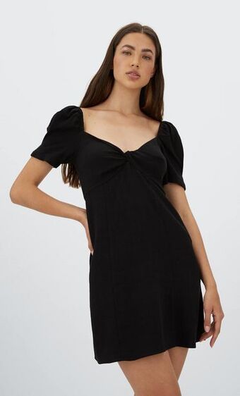 Stradivarius Vestido corto rústico nudo oferta