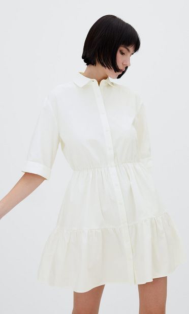 Vestido camisero blanco online stradivarius