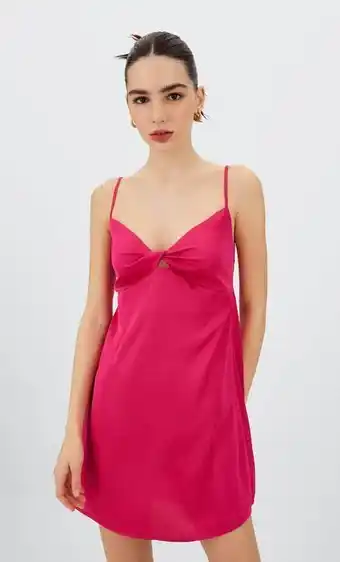 Stradivarius Vestido corto lencero oferta