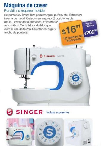 TVentas Singer Máquina de Coser oferta