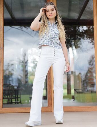 Moda RM Jean llano 5 bolsillos bota ancha oferta