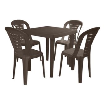Pycca Combo mesa palmira + 4 sillas málaga café oferta