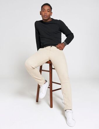 Moda RM Pantalón chino beige oferta