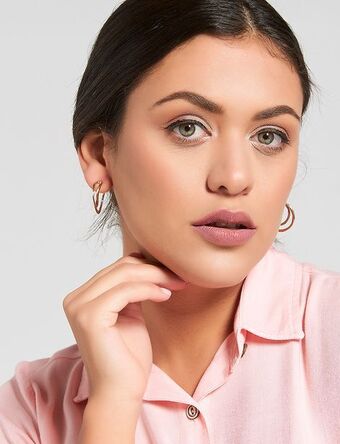 Moda RM Aretes dorados redondos oferta