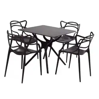 Pycca Combo de mesa art gris + 4 sillas sidney grafito oferta