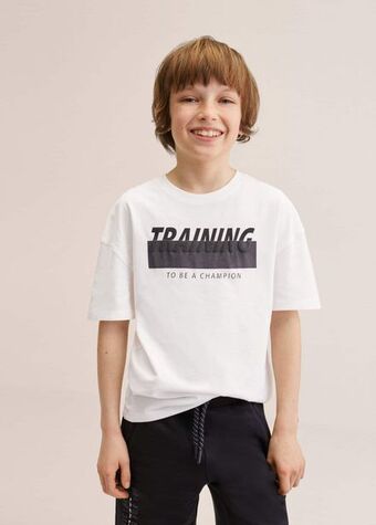 Mango Camiseta estampada algodón oferta