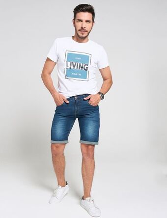 Moda RM Bermuda denim azul medio oferta