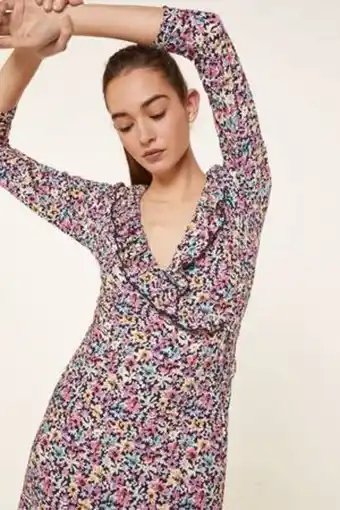De Prati Vestido midi cruzado con volantes springfield oferta