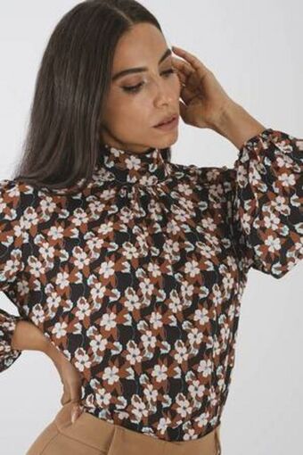 De Prati Blusa estampada con encarrujado expressions oferta
