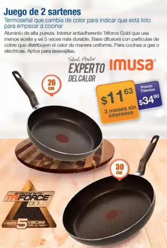 TVentas Imusa Juego de 2 Sartenes 26cm y 30cm oferta