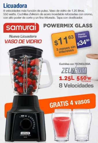TVentas Samurai Licuadora oferta