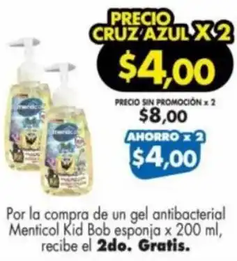 Farmacias Cruz Azul Menticol Kid Bob Esponja 200ml oferta