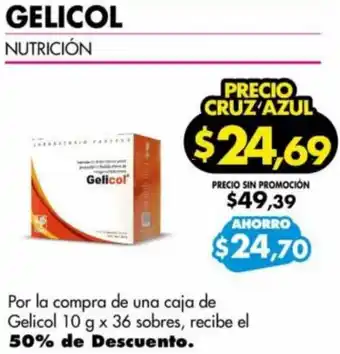Farmacias Cruz Azul Gelicol 10g x 36 Sobres oferta