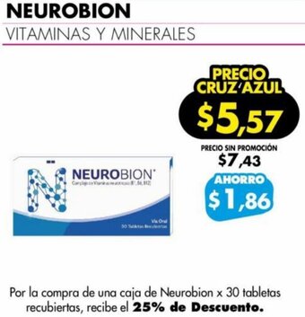 Farmacias Cruz Azul Neurobion 30 Tabletas oferta