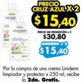Farmacias Cruz Azul Liniderm Limpiador y Protector 250ml oferta
