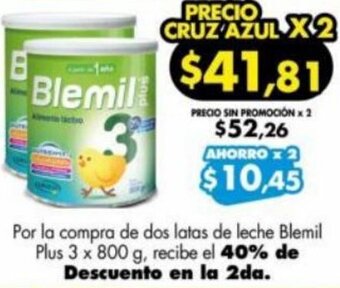 Farmacias Cruz Azul Blemil Plus 3 x 800g oferta