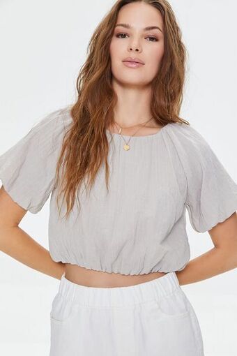 Forever 21 Puff-sleeve crop top oferta