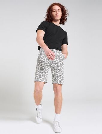 Moda RM Bermuda prints hojas blanca oferta