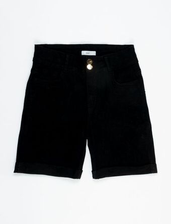 Moda RM Bermuda negra con doblez oferta