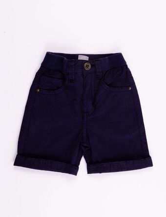 Moda RM Bermuda azul marino con doblez oferta
