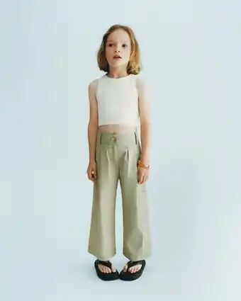 ZARA Pantalón cargo popelín oferta