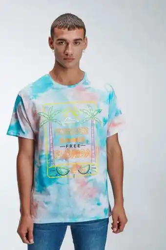 Koaj Camiseta estampada, cuello redondo, manga corta con estampado tipo tie dye. oferta