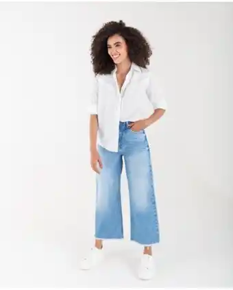 NAF NAF Camisa para mujer cruda manga larga con detalles entretejidos y textura de plumeti oferta
