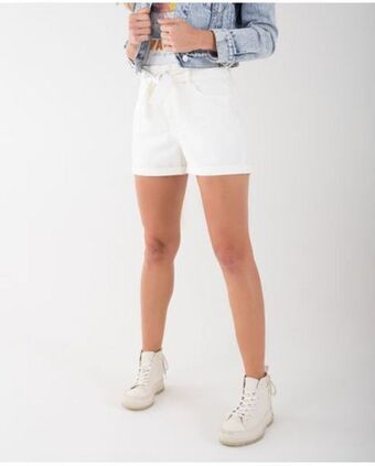 NAF NAF Short para mujer crudo en denim con cinturón extraíble y pretina elástica oferta