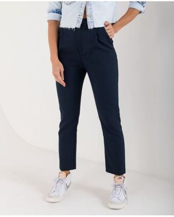 NAF NAF Pantalón azul relax tiro súper alto con pinzas oferta