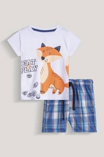 De Prati Camiseta estampada + bermuda a cuadros baby kiddo oferta