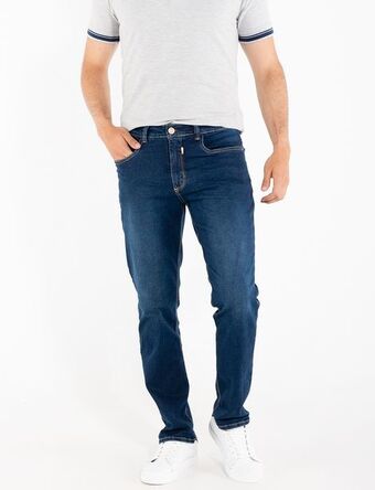 Moda RM Jean regular llano azul oscuro oferta